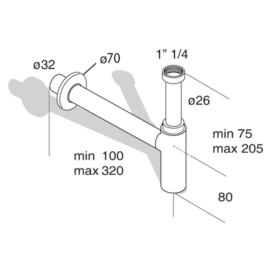 Omp tea - Lavuaarisifoni TEA MINITOTI kiillotettu kromi