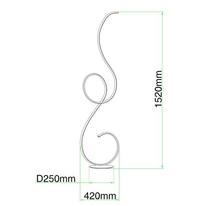 Ondaluce - FLOK himmennettävä LED-lattiavalaisin 44W/230V, valkoinen