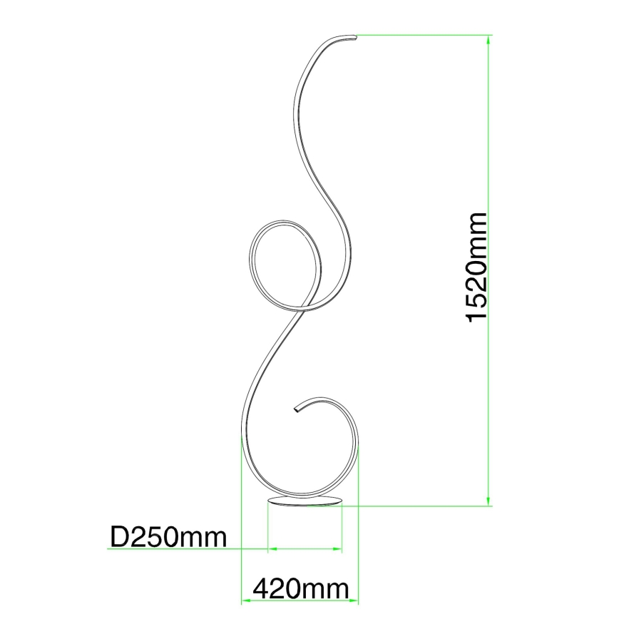 Ondaluce - FLOK himmennettävä LED-lattiavalaisin 44W/230V, valkoinen