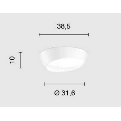 Ondaluce - himmennettävä LED-kattovalaisin HALF LED/25W/230V 3000/4000K, halkaisija 38,5 cm, valkoinen