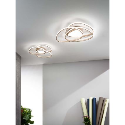 Ondaluce - Himennettävä LED-kattovalaisin ROSE LED/70W/230V 63x67 cm kultainen