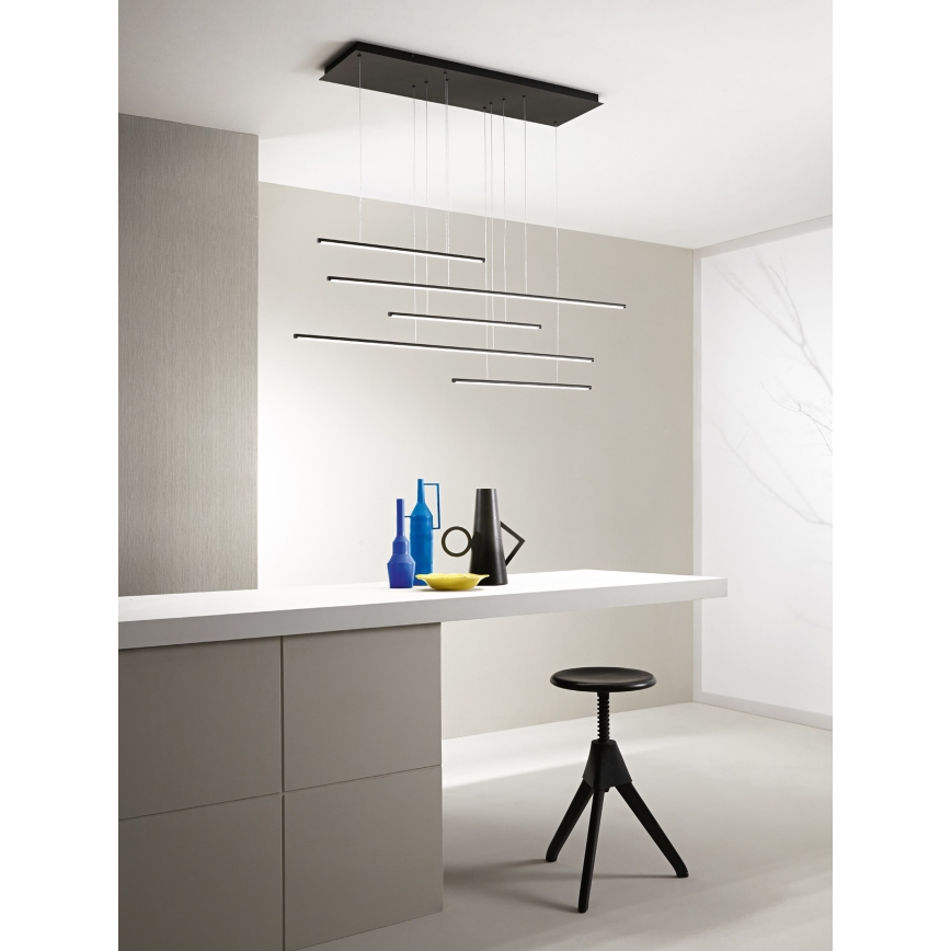 Ondaluce - himennettävä LED-riippuvalaisin kaapelilla GENIUS LED/72W/230V musta