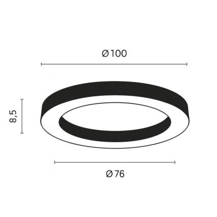 Ondaluce - himmennettävä LED-kattovalaisin GLOBUS LED/80W/230V 3000/4000K, halkaisija 100 cm, musta