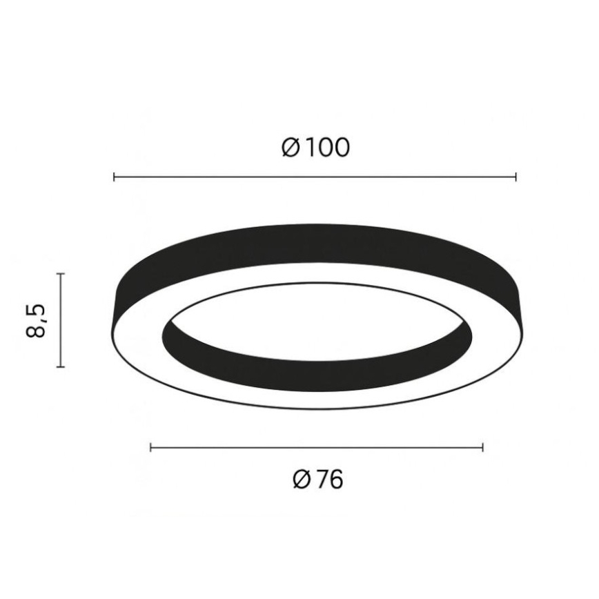 Ondaluce - himmennettävä LED-kattovalaisin GLOBUS LED/80W/230V 3000/4000K, halkaisija 100 cm, musta