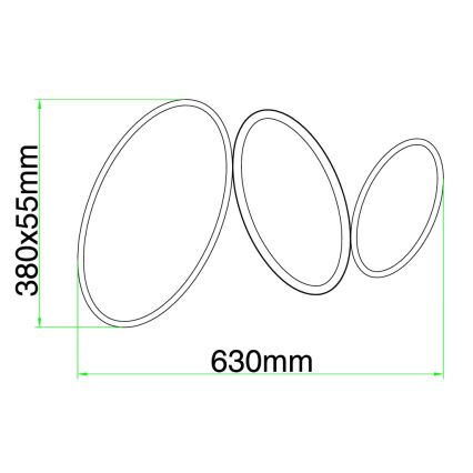 Ondaluce - himmennettävä LED-kattovalaisin RICE LED/25W/230V 38x63 cm kultainen