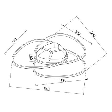 Ondaluce - Himmennettävä LED-kattovalaisin ROSE LED/60W/230V 50 x 54 cm kultainen