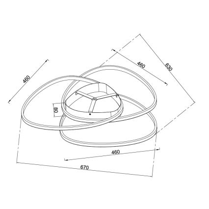 Ondaluce - himmennettävä LED-kattovalaisin ROSE LED/70W/230V, kultainen