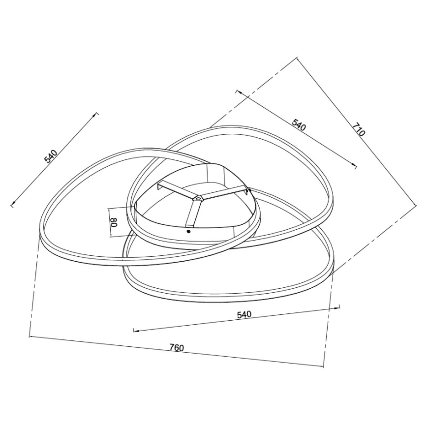 Ondaluce - himmennettävä LED-kattovalaisin ROSE LED/80W/230V kultainen