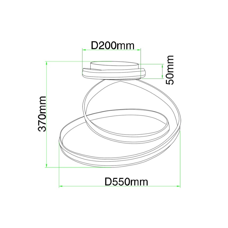 Ondaluce - himmennettävä LED-kattovalaisin VUELTA LED/37W/230V, halkaisija 55 cm, valkoinen
