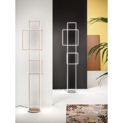 Ondaluce - himmennettävä LED-lattiavalaisin DOWEL LED/77W/230V, hopeanvärinen