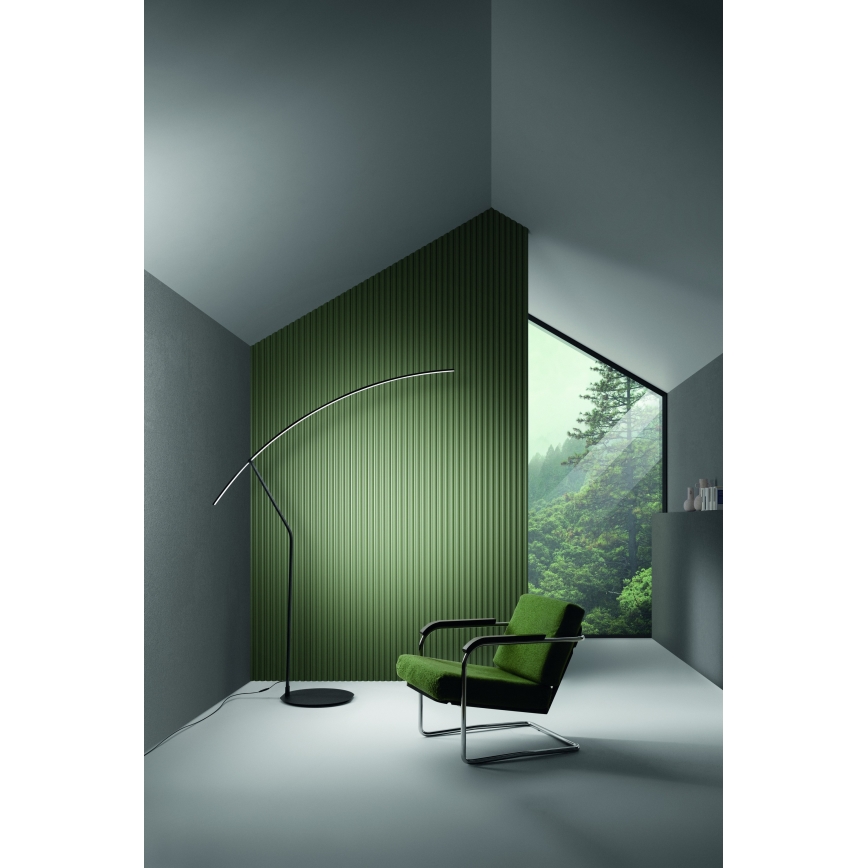 Ondaluce - Himmennettävä LED-lattiavalaisin FOLAGA LED/30W/230V 190 cm musta