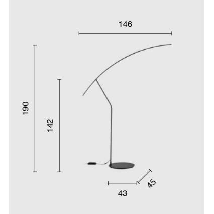 Ondaluce - Himmennettävä LED-lattiavalaisin FOLAGA LED/30W/230V 190 cm musta