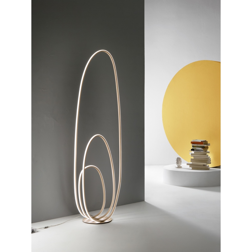 Ondaluce - himmennettävä LED-lattiavalaisin GOLDEN LED/45W/230V kullanvärinen