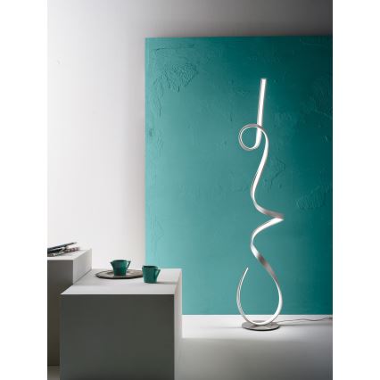 Ondaluce - himmennettävä LED-lattiavalaisin LUMEN LED/30W/230V hopeanvärinen