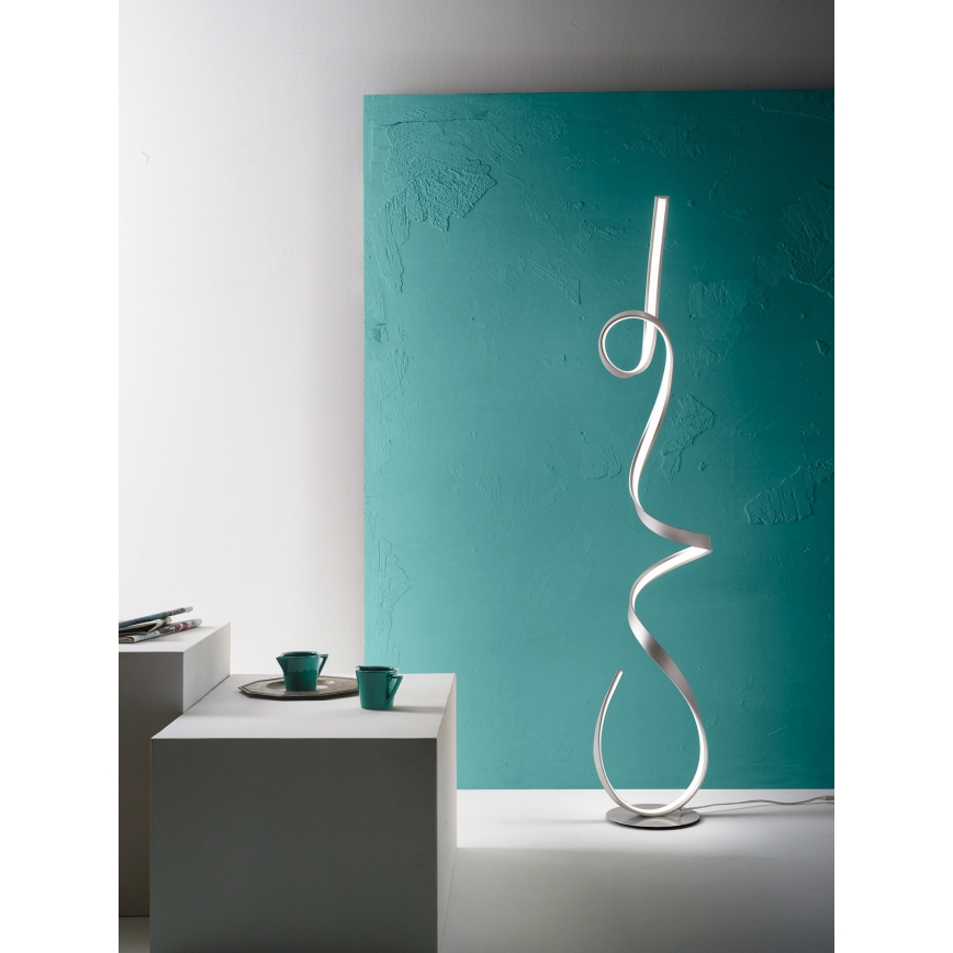 Ondaluce - himmennettävä LED-lattiavalaisin LUMEN LED/30W/230V hopeanvärinen