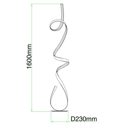Ondaluce - himmennettävä LED-lattiavalaisin LUMEN LED/30W/230V hopeanvärinen