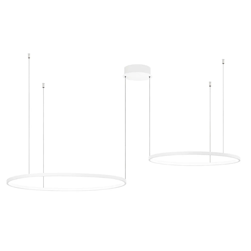 Ondaluce - LED-himmennettävä riippuvalaisin ripustusvaijerilla SOEL LED/28W/230V + LED/38W, halkaisija 80/60 cm, valkoinen