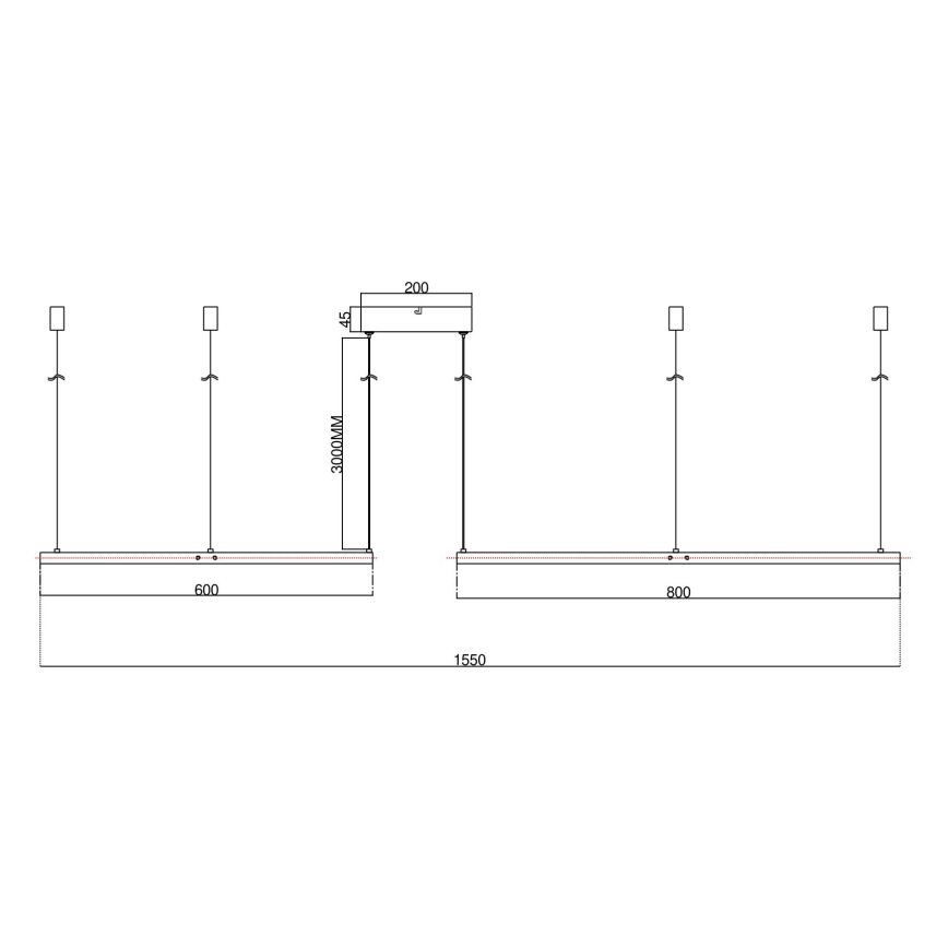 Ondaluce - LED-himmennettävä riippuvalaisin ripustusvaijerilla SOEL LED/28W/230V + LED/38W, halkaisija 80/60 cm, valkoinen