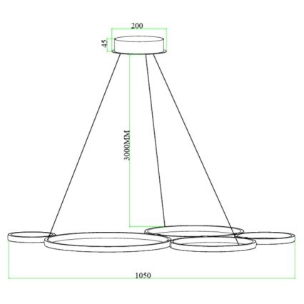 Ondaluce - himmennettävä LED-riippuvalaisin vaijerilla POIS LED/60W/230V, kultainen