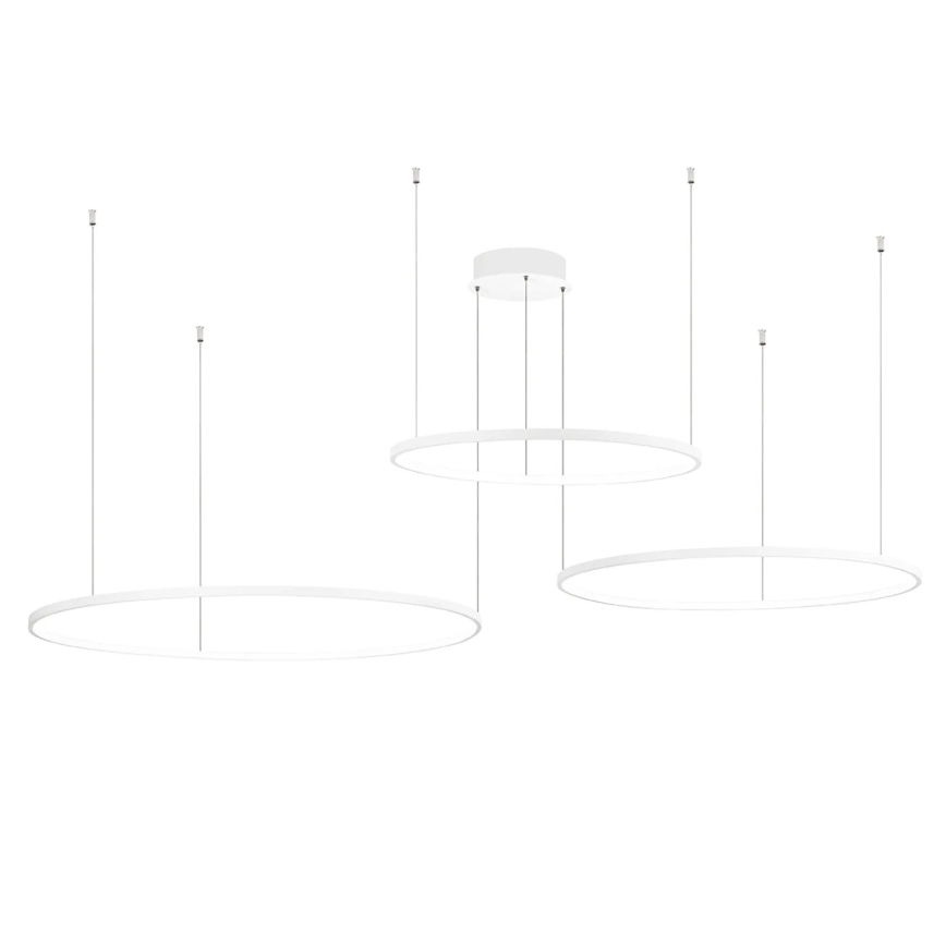 Ondaluce - SOEL himmennettävä LED-riippuvalaisin vaijerilla LED/28W/230V + LED/38W + LED/47W 3000/4000K Ø 100/80/60 cm valkoinen