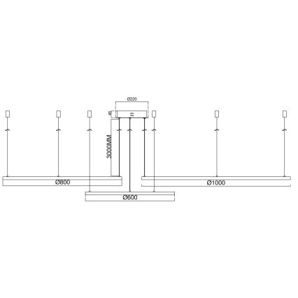 Ondaluce - SOEL himmennettävä LED-riippuvalaisin vaijerilla LED/28W/230V + LED/38W + LED/47W 3000/4000K Ø 100/80/60 cm valkoinen