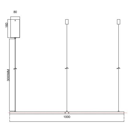 Ondaluce - himmennettävä LED-riippuvalaisin vaijerilla SOEL LED/47W/230V, halkaisija 100 cm, kullanvärinen