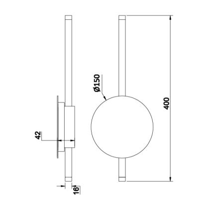 Ondaluce - Himmennettävä LED-seinävalaisin JAMES LED/16W/230V musta