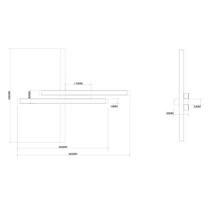 Ondaluce - himmennettävä LED-seinävalaisin MOVIDA LED/20W/230V, kullanvärinen