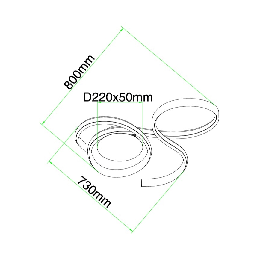 Ondaluce - himmennettävä LED-seinävalaisin TWIST LED/57W/230V valkoinen
