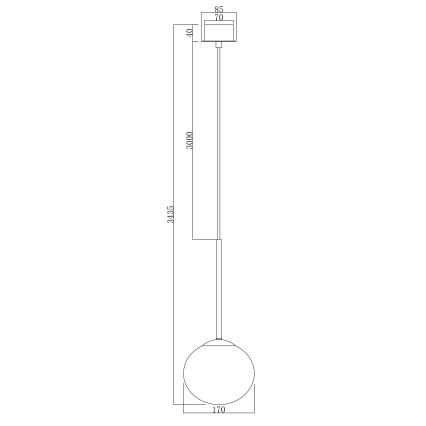Ondaluce - JEWEL-riippuvalaisin kaapelilla 1xE14/10W/230V, halkaisija 17 cm, savutettu musta