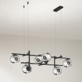 Ondaluce - JEWEL riippuvalaisin kaapelilla 6xE14/10W/230V musta/savunmusta