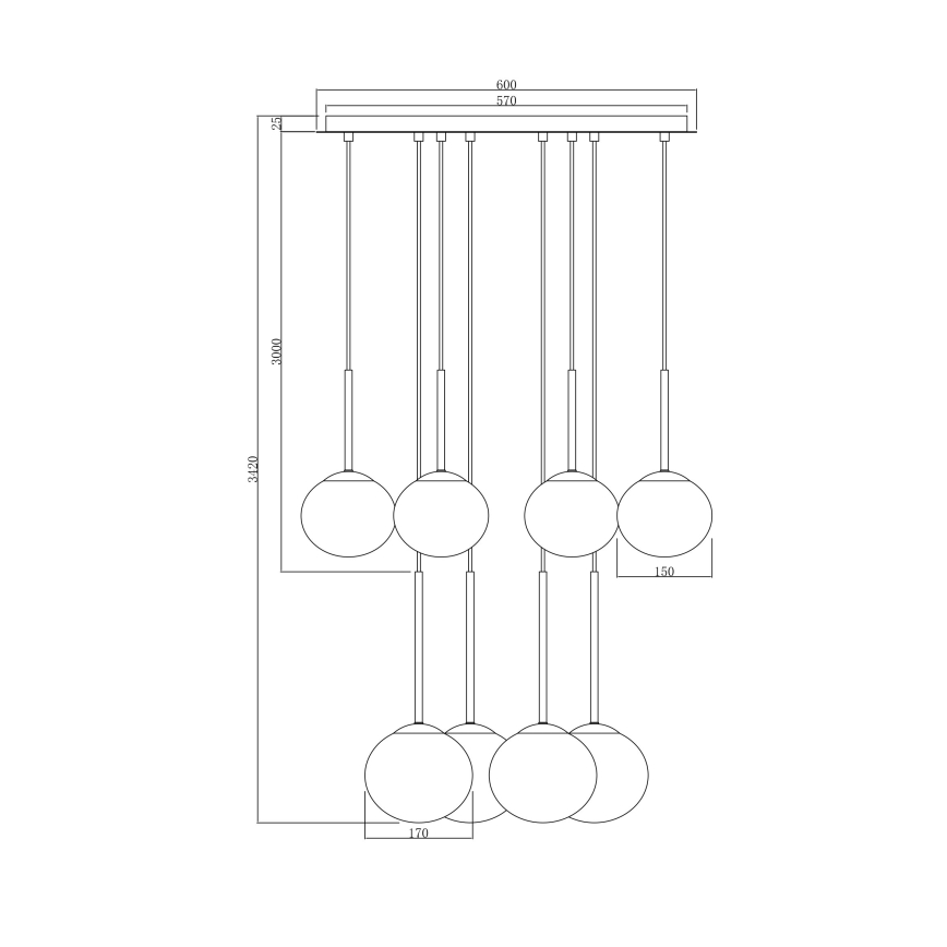 Ondaluce - JEWEL riippuvalaisin vaijerilla 8xE14/10W/230V Ø 70 cm kulta/valkoinen
