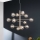 Ondaluce - Kattokruunu vaijerilla ELISEO 12xE14/10W/230V Ø 97 cm kulta/savunbeige
