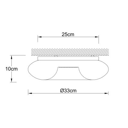 Ondaluce - Kattovalaisin DODI 2xE27/15W/230V, halkaisija 33 cm, valkoinen