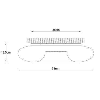 Ondaluce - Kattovalaisin DODI 4xE27/15W/230V halkaisija 53 cm valkoinen