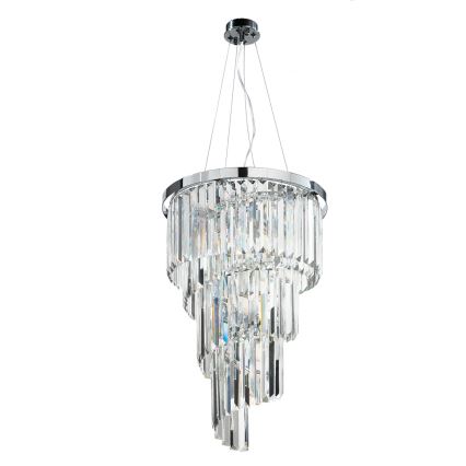 Ondaluce - Kristallikruunu vaijerikiinnityksellä ALEXANDER 7xE14/10W/230V Ø 40 cm kiiltävä kromi