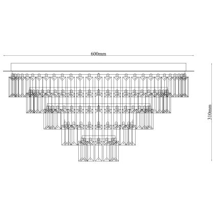 Ondaluce - Kristallinen kattovalaisin CASTLE 12xG9/7W/230V halkaisija 60 cm kiiltävä kromi
