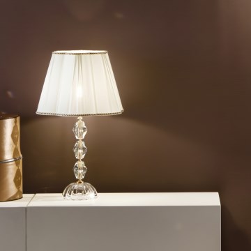 Ondaluce - Kristallinen pöytävalaisin BRIGIDA 1xE27/15W/230V kerma/kirkas