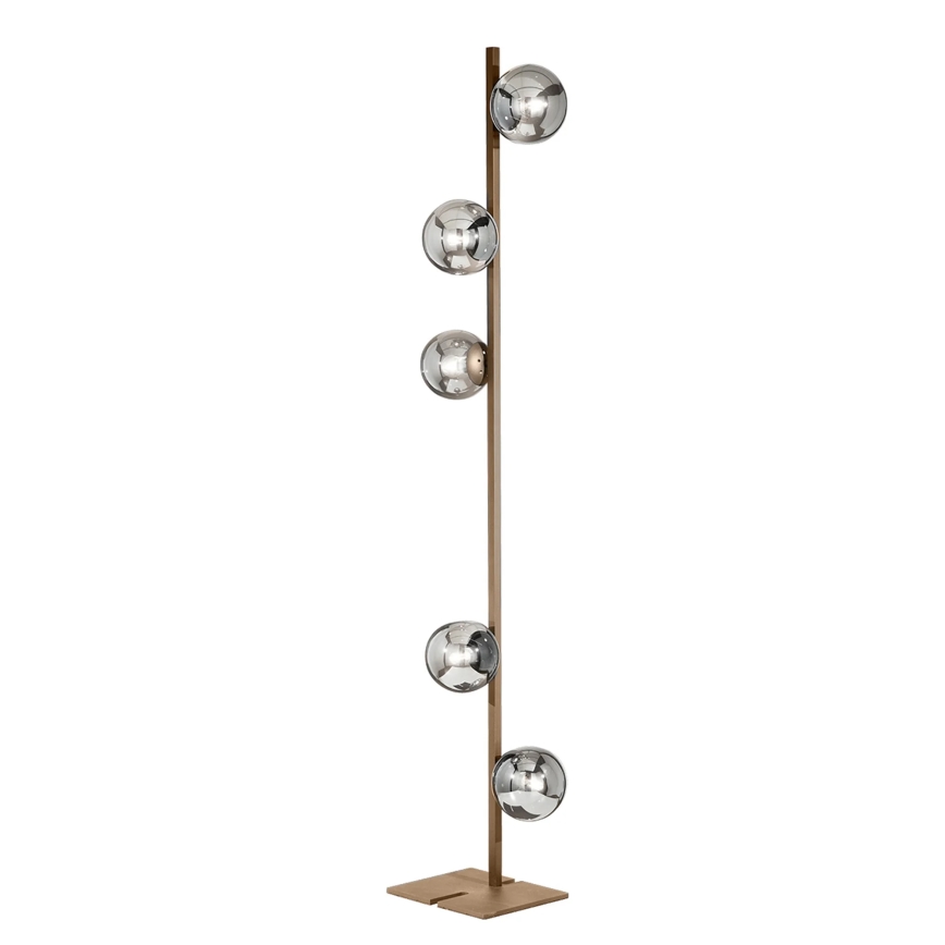 Ondaluce - Lattiavalaisin MONILE 5xE14/10W/230V 170 cm kultainen/valkoinen
