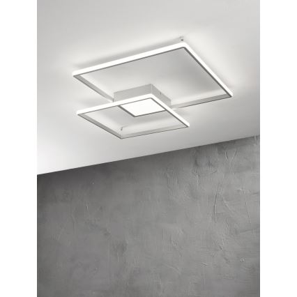 Ondaluce - LED himmennettävä kattovalaisin DOWEL LED/46W/230V 55x55 cm hopea