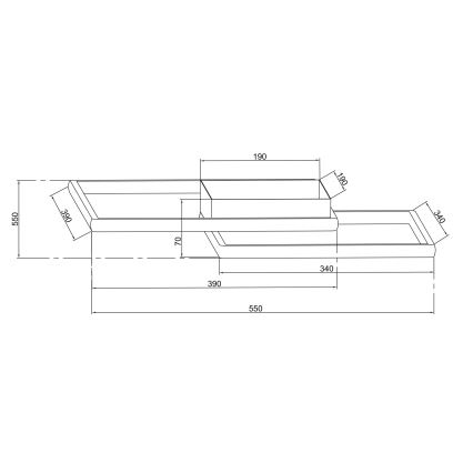 Ondaluce - LED himmennettävä kattovalaisin DOWEL LED/46W/230V 55x55 cm hopea