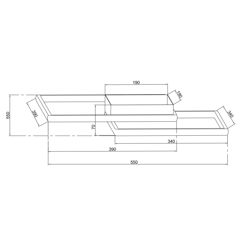 Ondaluce - LED himmennettävä kattovalaisin DOWEL LED/46W/230V 55x55 cm hopea