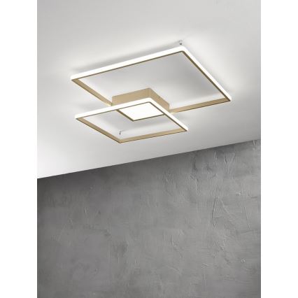 Ondaluce - LED-himmennettävä kattovalaisin DOWEL LED/46W/230V 55x55 cm kultainen