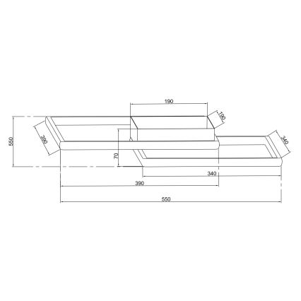 Ondaluce - LED-himmennettävä kattovalaisin DOWEL LED/46W/230V 55x55 cm kultainen