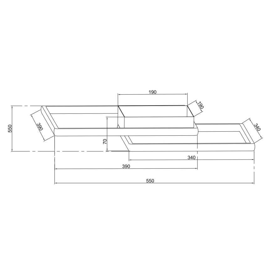 Ondaluce - LED-himmennettävä kattovalaisin DOWEL LED/46W/230V 55x55 cm kultainen