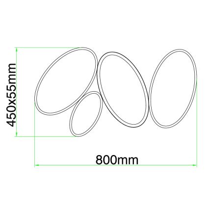 Ondaluce - LED himmennettävä kattovalaisin RICE LED/34W/230V 45x80 cm kullanvärinen