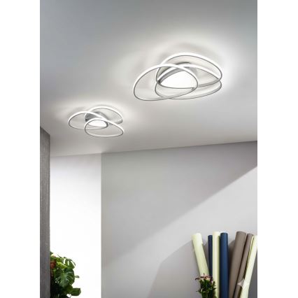 Ondaluce - LED-himmennettävä kattovalaisin ROSE LED/60W/230V 50x54 cm hopeanvärinen