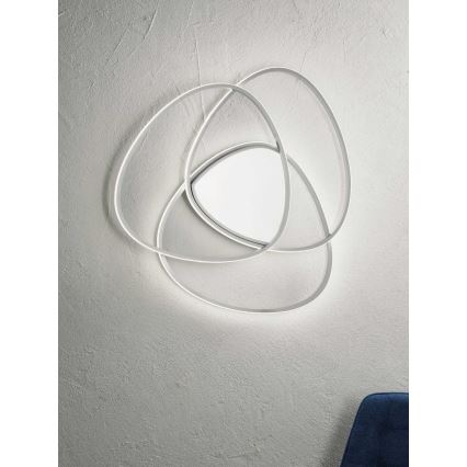 Ondaluce - LED-himmennettävä kattovalaisin ROSE LED/60W/230V 50x54 cm hopeanvärinen
