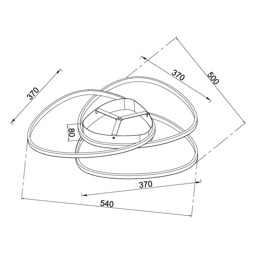 Ondaluce - LED-himmennettävä kattovalaisin ROSE LED/60W/230V 50x54 cm hopeanvärinen