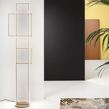 Ondaluce - LED himmennettävä lattiavalaisin DOWEL LED/77W/230V 166 cm kultainen